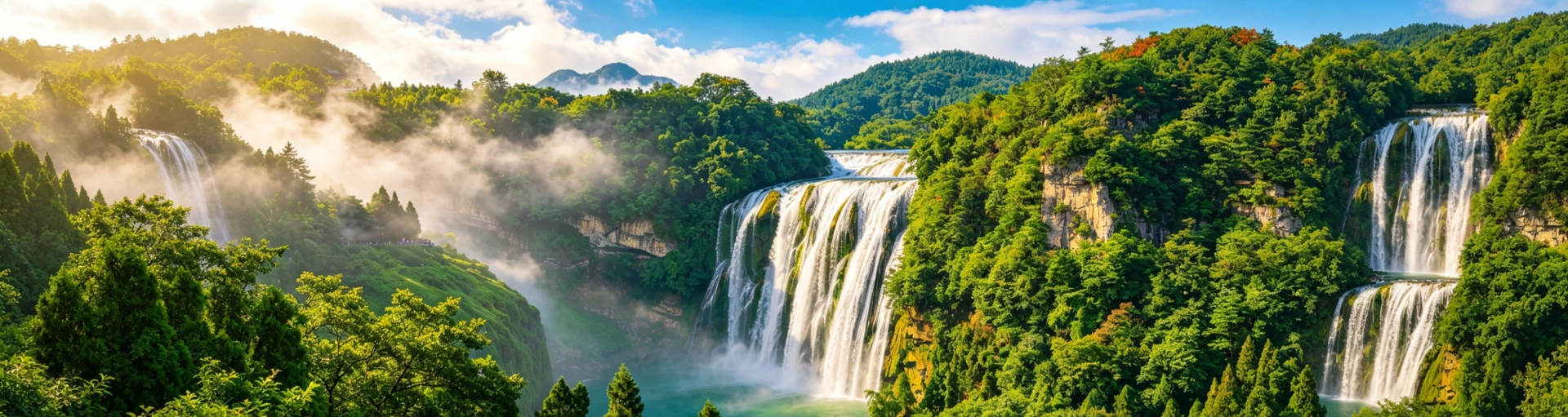 庐山瀑布壮丽景色